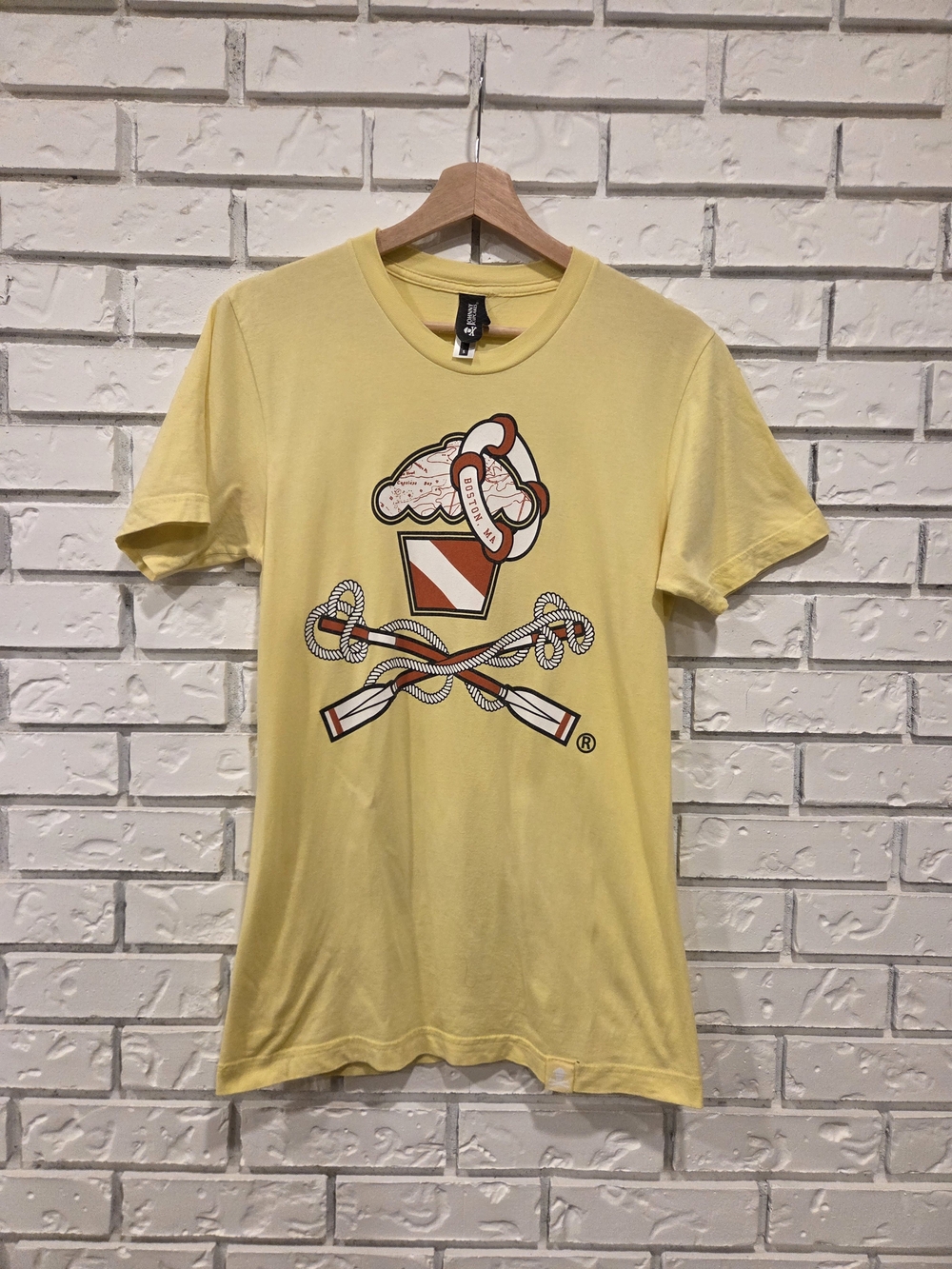 Johnny Cupcakes Yellow Short Sleeve Tee with Nautical Theme